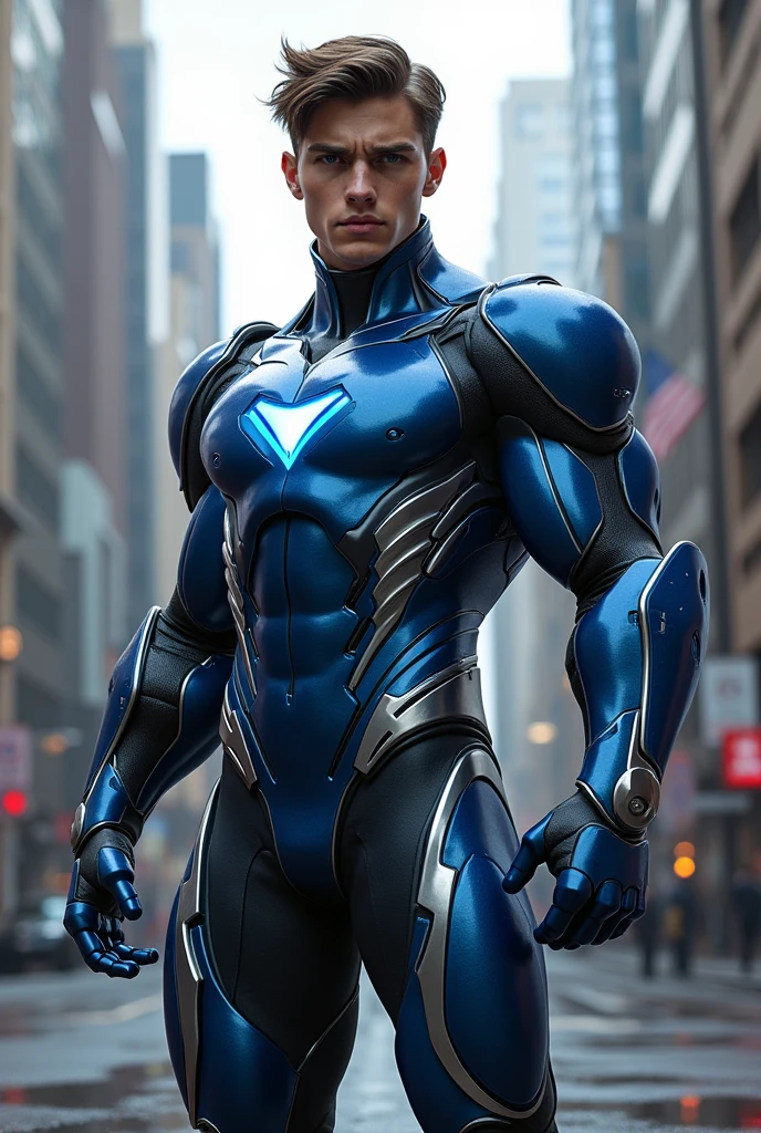 full body photorealistic handsome hunky fractal masculine Teen titans Robin.. wearing a white diamond transparent crystal chrome glass super suit , look at camera, detailed face parts,, studio as background, Freestyle Pose, Happy Expression, perfect anatomy, symmetric body,, 18 years old, :: high detail, a lean athletic body, realistic, human skin, extremely detailed fingers, chad chin,, masculine, human skin, (eyes contact), gorgeous, Attractive. super bulges