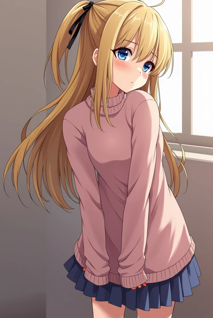(obra-prima), melhor qualidade, (cabelo loiro+twintails+lovely:1.2), pijama de coelhinho com saia, standing in, corpo inteiro, nuances de cor suave, senso de sonho, delicate lighting.
