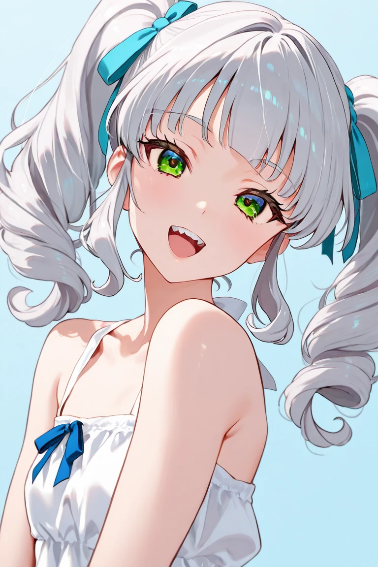 (masterpiece:1.3), (8k、highest quality:1.4), (Best image quality, Intricate details, High resolution, Depth Field, Natural light, Professional Lighting), (1 girl), (alone), (Asian Girl, Very beautiful 18 year old manga girl), (Very beautiful woman、A charming beautiful woman, 美しい銀髪のBobcut, 強い青いeye, 強いeyeのハイライト, Very large breasts, Perfect Anatomy, Dynamic Lighting, Lip gloss), A beautiful face with perfect symmetry, Beautiful detailed woman, Very beautiful detailed face, とても美しい詳細なeye, Smile at the audience, Smiling very happily, Beautiful Teeth, Beautiful Teeth alignment, Very detailed, Very detailed, Beautiful Teeth, Beautiful Teeth alignment, Very detailed, Very detailed, ((Detailed cheerleader:1.2)), The light shines on your face, ((Dynamic pose)), Bobcut, Crossed bangs, Asymmetrical bangs, Long neck, Show me your ears, Vanish&#39;eye, eyelash, cute, Very large breasts、Very beautiful and big, very beautiful breast shape, Beautiful cleavage, Tall Supermodels, Long-legged supermodel, Supermodel dressed as a cheerleader, Strike a Pose, Dressed as a cheerleader, Woman close up, To the camera, Laughter, (Cheerleader Outfits), ((head band, Sleeveless shirt with open chest, flare skirt, mini skirt)), A young and slender gravure idol, Young Gravure Idol, Young Gravure Idol, Stadium background in the daytime