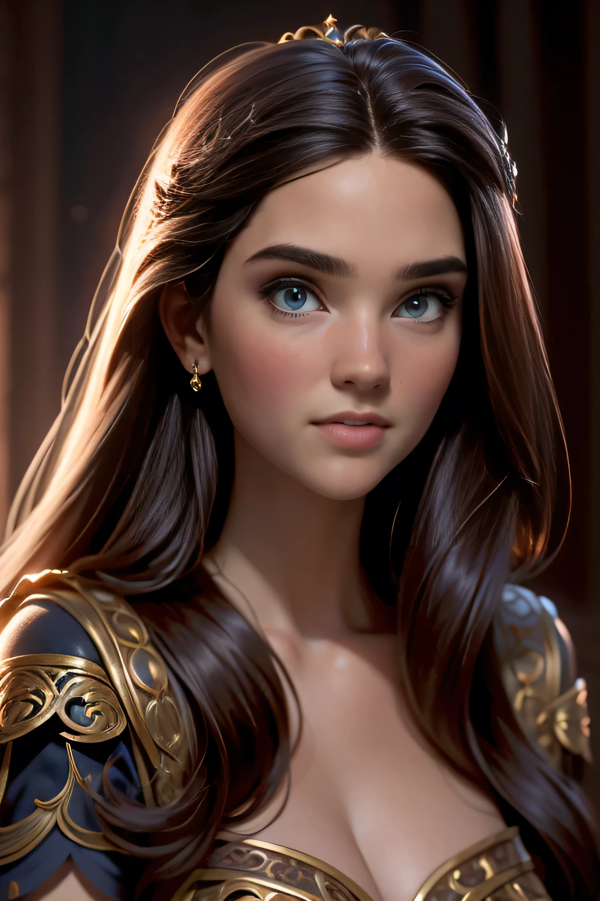 Young woman, medieval princess, long silky hair, blue eyes , deep red hair, Corona enjoyada, ornate royalty, intricate details, Natural lighting, ultra resolution , plain white background , without patterns, No textures.