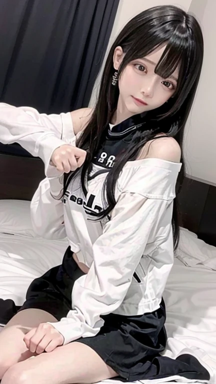 woman with black hair, grey-eyed, Caucasian skin, lying surrounded, grunge style, bangss, small eyes, Bela , 8K, white wigs,SUNSET, 2000s, toned full body