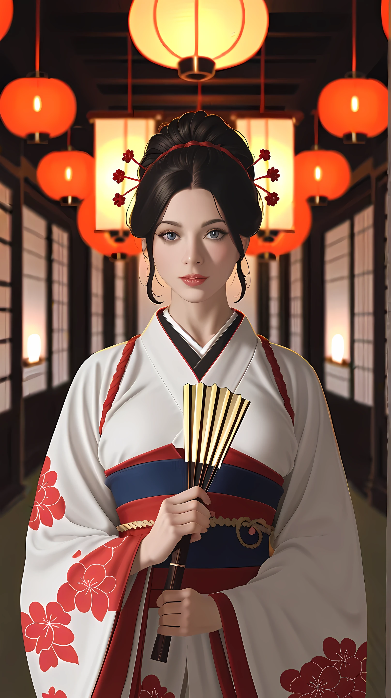 from below, UHD, masterpiece, ccurate, textured skin, super detail, high quality, 4K, 8k,（Yakuza Japan dressed in black kimono are lined up on both sides of the black carpet）、