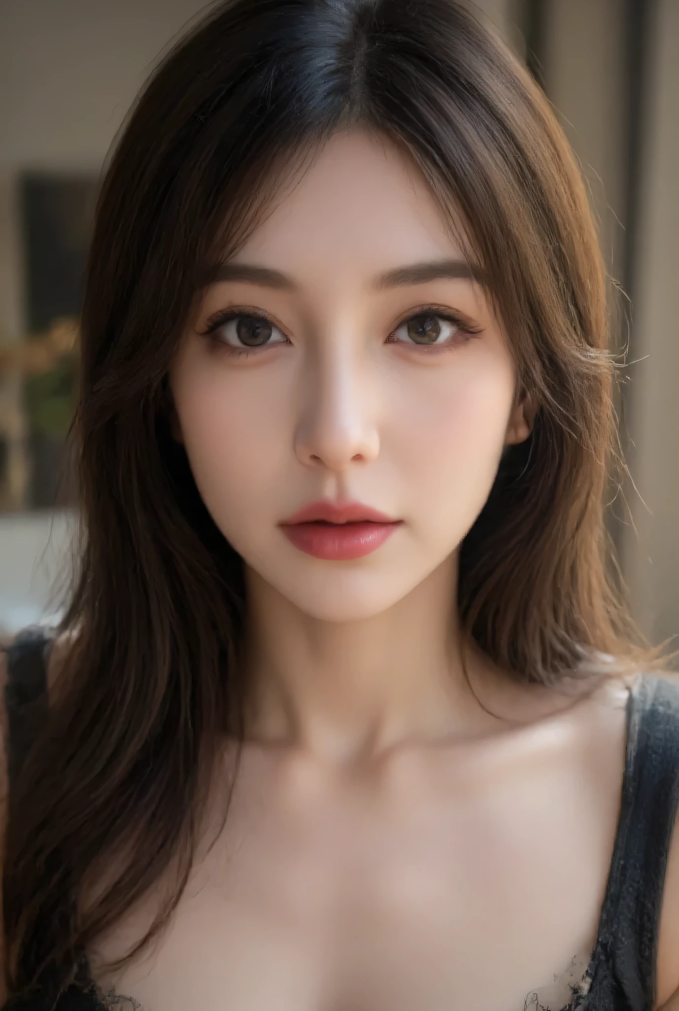 masutepiece, Best Quality, Illustration, Ultra-detailed, finely detail, hight resolution, 8K Wallpaper, Perfect dynamic composition, Beautiful detailed eyes, Women's Fashion Summer,Medium Hair,Small breasts natural color lip, Bold sexy poses,Smile,Harajuku、20 years girl、Cute、Sexy shot looking at camera