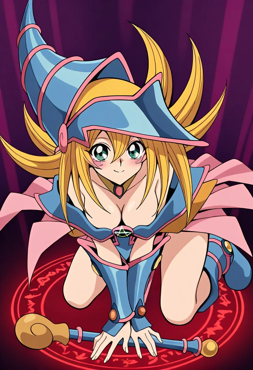 dark magician girl, solo, best quality, highres, super detail, anatomically correct, high details, (panties)
