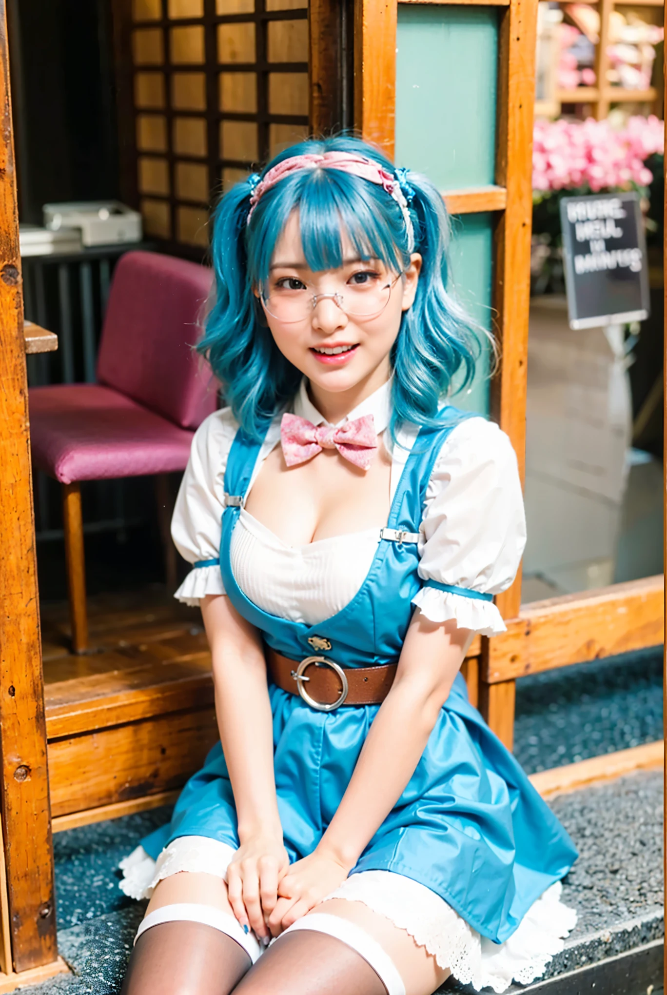 (Completely live action:1.37), (Amazingly realistic textures:1.37), (masterpiece, best quality:1.2), (8k uhd, 16k, 32k, ultra high res), amazingly realistic skin, amazingly realistic photo, superrealism, (photorealistic:1.37), (RAW photo), ultimately realistic, (ultimately realistic all details), (ultimately realistic all textures), super realistic lighting, super realistic shadow, (japanese girl:1.5), (realistic idol face), smiling, happy, super realistic face, ultimately realistic skin, ultimately realistic eyes, (mascara:1.35)ultimately realistic background, ultimately realistic detail up, (kkw-ph1:1.25), (Canon EOS R6, 85mm, 1/200s, f/5.6, ISO 1600), (tattoo), (mechanical armor:1.37), (blue eyes:1.2), (silver hair:1.3), glasses