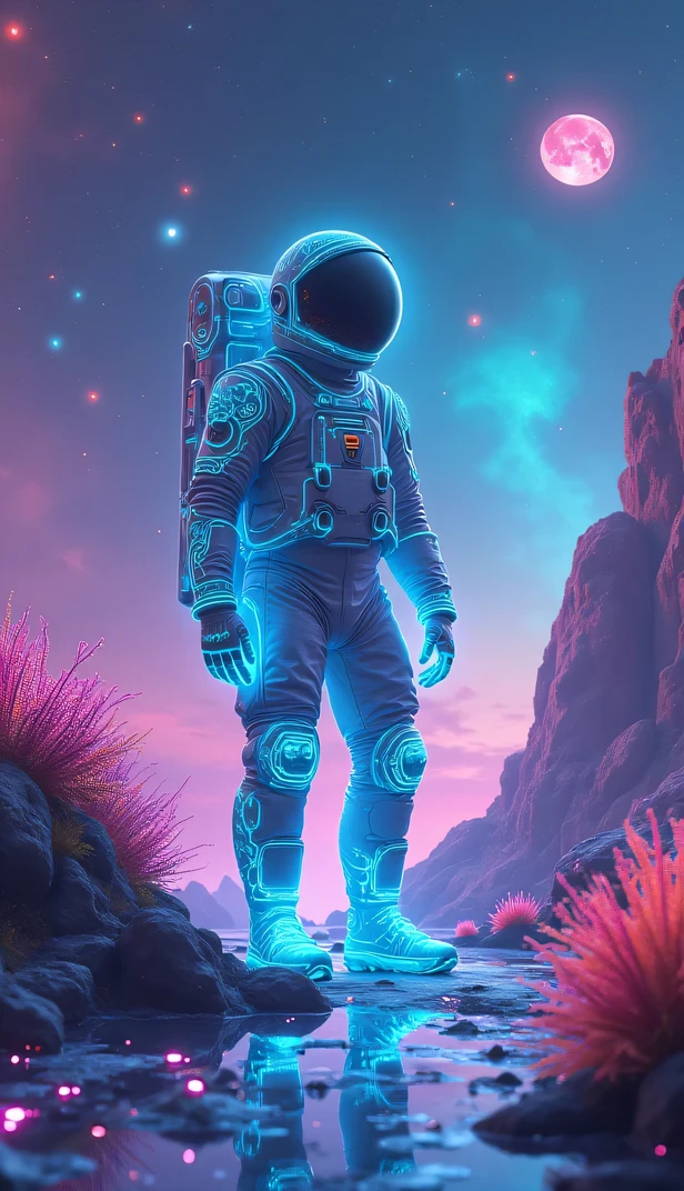 astronaut  <lora:novuschroma08 style:1> novuschroma08 style