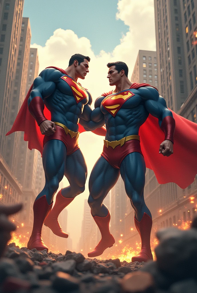 Men dressed like Superman with big ass and thong