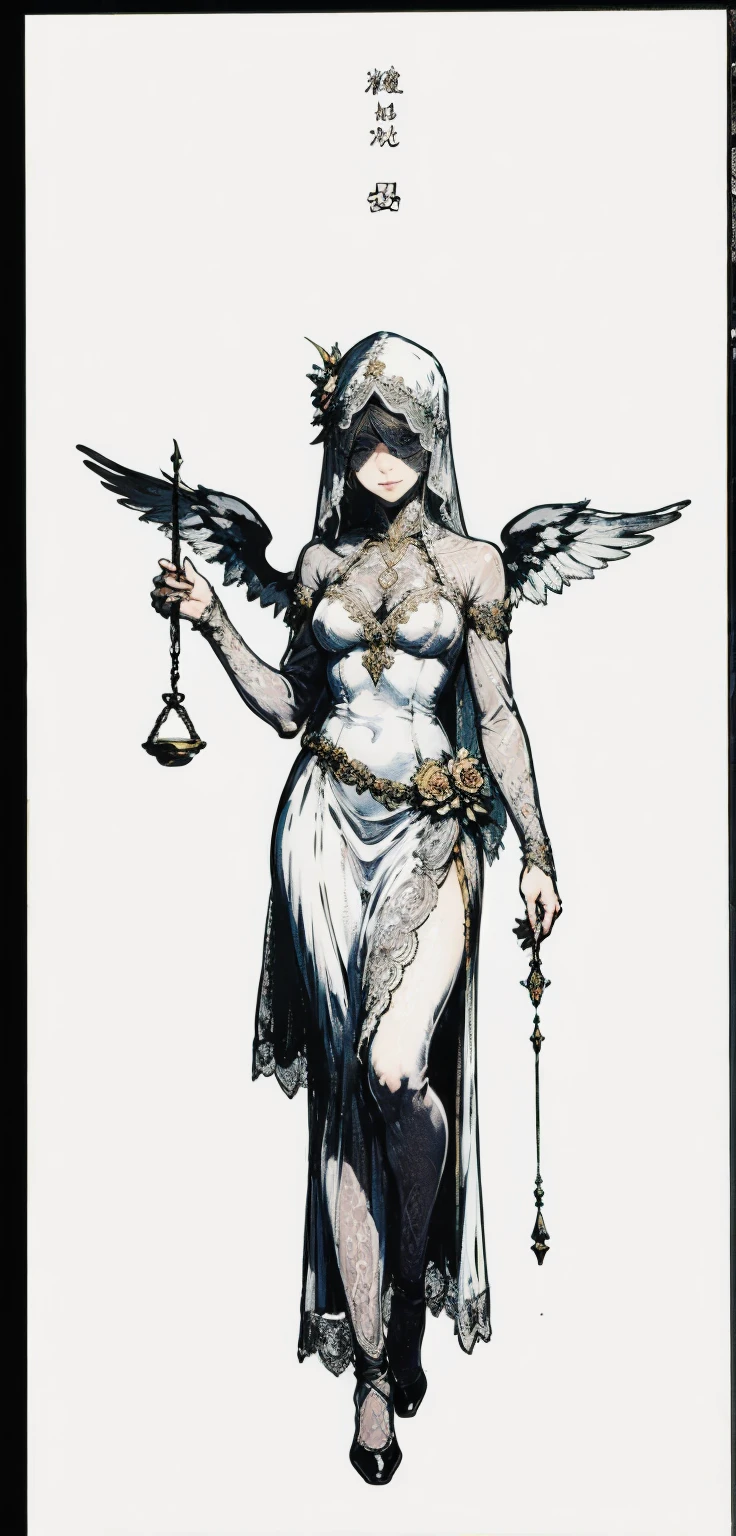 painting of a blonde woman with black , feathers , black feathers ,dark , feathers ,crow,crows ,gold mask,mask