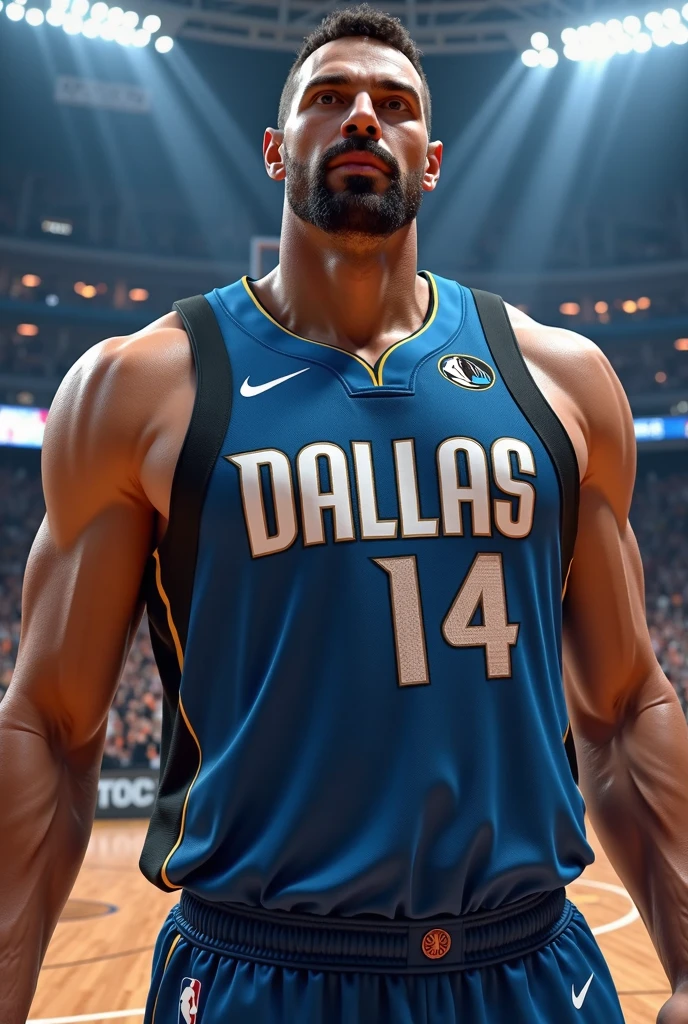 Basketball jersey similar to the blue Dallas Maverick that has FISMA written on it and the logo, I'll put it on
