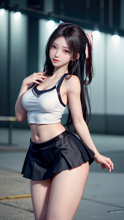 (Very delicate and beautiful:1.2)super model,,Big Breasts,Beautiful breasts,voluptuous,【bike shorts】,,【3girls】,,Highest quality, High resolution, 8K,Kick in a hurry,Tennis Wear.mini skirt
