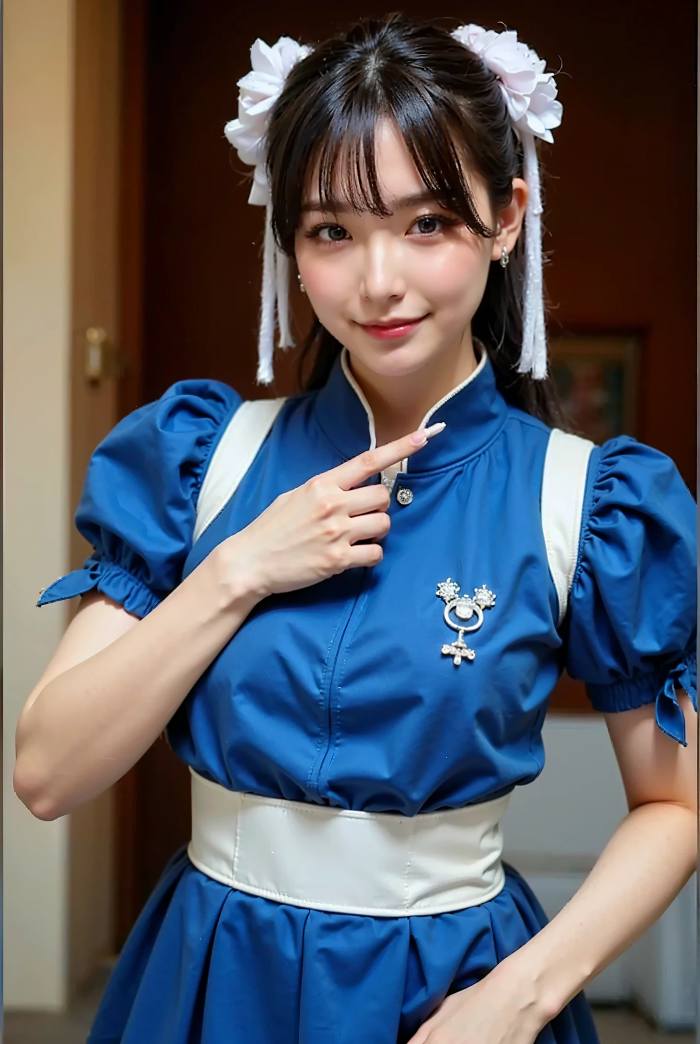 (Completely live action:1.37), (Amazingly realistic textures:1.37), (masterpiece, best quality:1.2), (8k uhd, 16k, 32k, ultra high res), amazingly realistic skin, amazingly realistic photo, superrealism, (photorealistic:1.37), (RAW photo), ultimately realistic, (ultimately realistic all details), (ultimately realistic all textures), super realistic lighting, super realistic shadow, (japanese girl:1.5), (realistic idol face), smiling, happy, super realistic face, ultimately realistic skin, ultimately realistic eyes, (mascara:1.35)ultimately realistic background, ultimately realistic detail up, (kkw-ph1:1.25), (Canon EOS R6, 85mm, 1/200s, f/5.6, ISO 1600), (tattoo), (mechanical armor:1.37), (blue eyes:1.2), (silver hair:1.3),