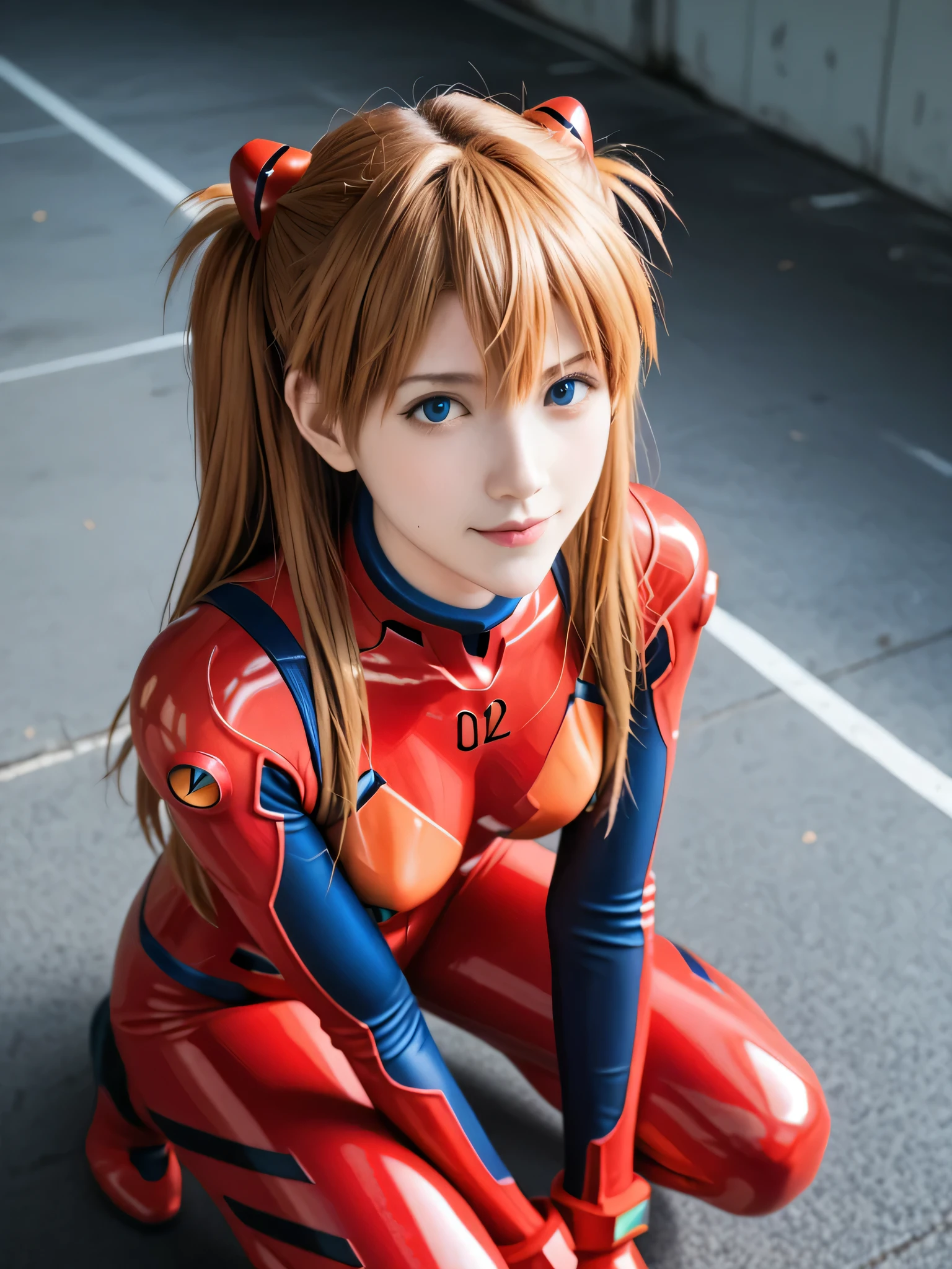 score_9, score_8_up, score_7_up, source_photo, realistic,photo, dramatic shadows, (((masterpiece, best quality))), ((((photorealistic)))), (((19 years old))), 1girl, asuka langley soryu, (souryuu asuka langley:1.5), ((((blue eyes))))), hair between eyes, headgear, interface headset, orange hair, ((((red bodysuit)))), long sleeves, plugsuit, red bodysuit, depth of field, sharp focus, Detailed face, ((((medium breasts)))), big breasts, light smile, ((solo)), busty, ((1girl)), beautiful breasts, beautiful ass, love, caring, blush, appreciate, caring eyes, droopy eyes, shiny skin, beautiful breasts, beautiful ass, cute face, (((pretty sister))), ((pretty)), playfully scolding the viewer, Beautiful eyes, (((big eyes:1.3))), (((sensual vibe))), ((((feeling pleasure)))), ((((ideal body)))), ((energetic)), ((perfect fingers)), (((night))), ((((seductive pose)))), ((((sexy pose)))), (((realistic:1.4))), ((((cowboy shot)))), ((((full body)))), Dynamic pose, ((sitting)), ((kneeling)), ((squat)), ((arms crossed)),