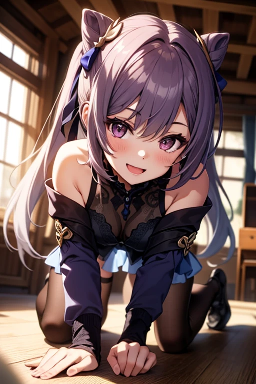 Ranko Kanzaki, 1 Girl、Gothic Lolita、Sticking out tongue、Squat、(Sexy panties:1.3)、