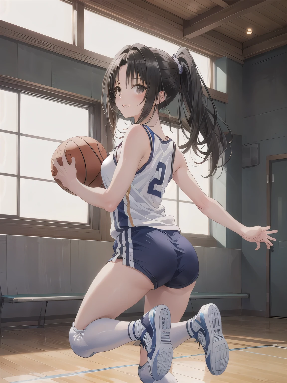 masterquality,4k,nsfw,nude,poor body low height girl in mini basketball uniform,twintail girl,nsfw1.9,cam in pussy