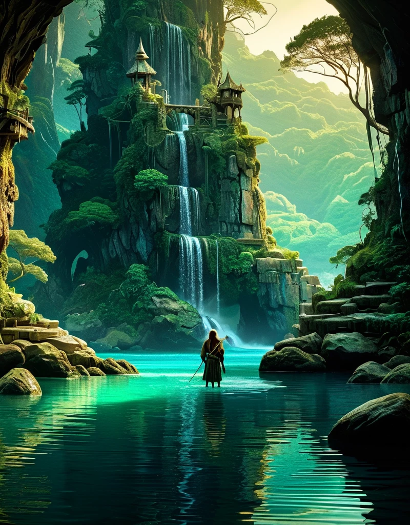 Fantasy Realism, mesmerizing HDR highly detailed, digital art, in the style of Andy Kehoe and Luis Royo, Water kingdom, new world unknown to mankind, science fantasy, best image quality, beyond the realm of reality, 32k,, Miki Asai Macro photography, close-up, hyper detailed, trending on artstation, sharp focus, studio photo, intricate details, highly detailed, by greg rutkowski
