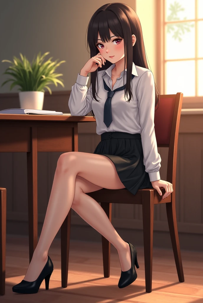 (((masterpiece, best quality, ultra highres, 1 girl, solo, no background))), super detailed skin and face and eyes and finger, beautiful japanese woman, small breasts:1.5, skinny, light brown hair, white background, very short pixie hair, (an illustration of girl), Knee shot, Generate with illustrations, Various expressions, Various poses, outline, anime, Panty shot, Spread legs, Skirt, , White panties, Socks, Shirt, Knee-high, White shirt, Loafers, Realistic, Long hair, Lips, Brown eyes, Black socks, Tie, Pleated skirt, Brown footwear,