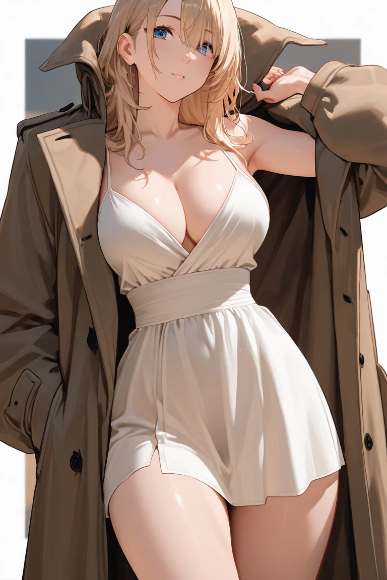(masterpiece, best quality:1.4), colorful, vibrant image, sharp focus, highly detailed, intricate, ultra detailed textures, digital art, HDR, 8K,
Kitami Reika is standing in villain pose with (crossed hands:1.3), summer morning complex blackground, near window, (tricky glance:1.1), looking at viewer, (upper body:1.05),
blonde hair, short hair, lipstick, makeup, black eyeshadow, smokey eyes, detailed hair, ultra detailed face, blue eyes, perfect eyes, perfect face, jewelry, cross earrings,
black corset mini dress, white labcoat
mature female, 40yo, (Large Breasts:1.1), cleavage,