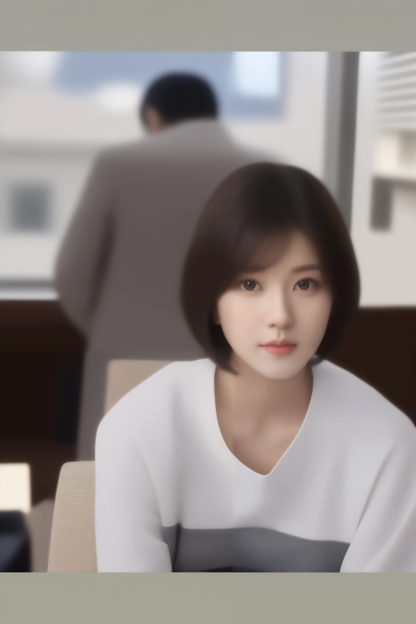 8k, Ultra-high resolution, Highest quality, masterpiece, photograph by trisection method,Surreal, photograph, 1 Girl, (:1.3), pretty girl, Cute Face, Beautiful eyes in every detail, Detailed in fine detail,masterpiece,One Girl:1.2, Japan Female Announcer,extream close up,sad,streaming tears,Black short hair,Messy hair,(Nun's clothing:1.3),(Portraiture of a beautiful young girl in the Impressionist style), (Gray background:1.3),(Impressionist light and colour),prayer,Realistic Skin, Perfect and beautiful face ,Flawless and Cute Face, Skin with attention to detail, Perfect limbs、Narrow waist,Looking at the audience、beauty,Long neck, clavicle ,(((Ideal body type))),A cup small breasts :2,Portraiture:2,Perfect Anatomy,clear detailed,detailed,Surreal,Light and shadow,spotlight, Short Hair, 
