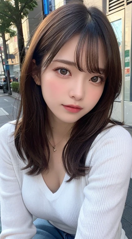 (masterpiece:1.3), (8k, Realistic, RAW Photos, Best image quality: 1.4), 16-year-old girl、(Random Hairstyles:1.2)、Highly detailed face、Attention to detail、double eyelid、Sharp focus:1.2、Beautiful woman:1.4、Light brown hair、Highest quality、masterpiece、Ultra-high resolution、(Realistic:1.4)、Highly detailed and professional lighting、Brown Knight、thin、smile、Long black hair、Deadly position、Beautiful Skin、Random Pause、Shiny Hair、Sculpture model pose