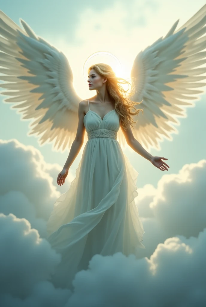 - A gentle, white-winged angel (simple design)
- Soft colors, with a subtle glow
- Ethereal background, with a subtle texture
