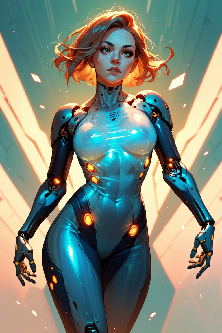 (score_9_up, score_8_up:1.2), score_7_up, cyborg girl, glowing eyes, yellow sun, dynamic pose, city, <lora:Cyborg_Girl_-_Leotard:0.5>