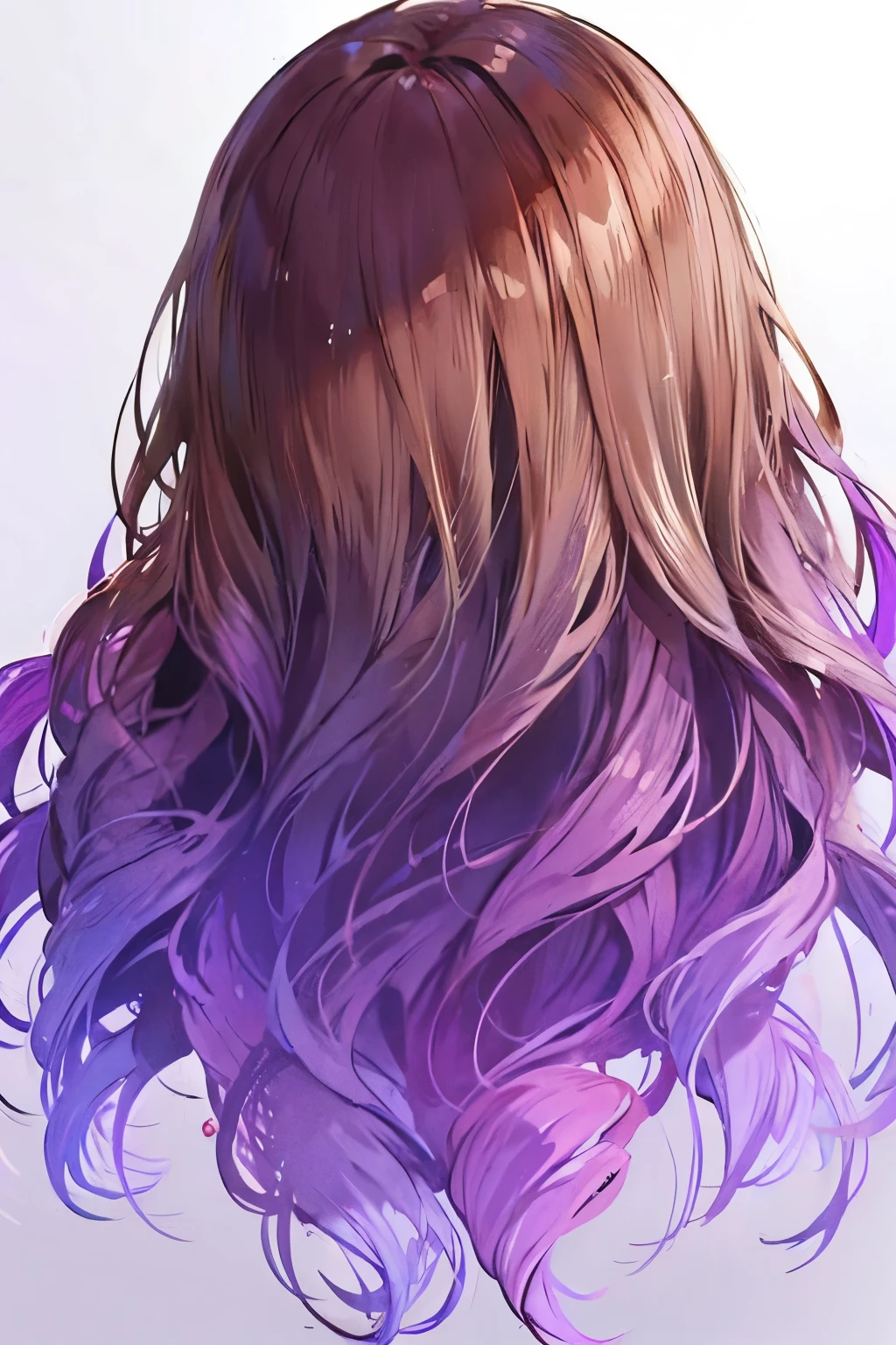 Ombré dark brown down to purple.