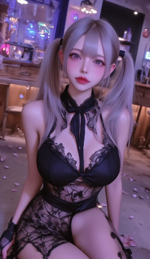 (younggirlcutelovelyprettyflatchest:1.4)realisticlightingdetailgothicwhitegoldsilverblondeyounggirlflatchesthairclothesyounggirlrandomdeepchaossmileyounggirlflatchestsimplebackgroundkeylightfilllightbacklight, age girl, black lace choker, dark eye makeup, small breasts, small chest, lewd face, sexual expression, surprised face, black and red bedroom background, bedroom setting, night timeopen mouth, blushing, blushy red cheeks, looking up, radiant lightning shining from background center, exposed breasts, exposed nips, small breasts, kneeling on floor, kneeling over man, undressed man, man laying on floor, sitting up tall, arching back, sweaty, hot, running fingers through hair, pleasure face, begging, up skirt, embarrassed, teen