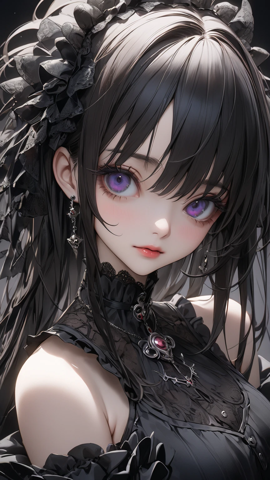 Vampire girl Shalltear Bloodfallen: Overlord anime, best quality, masterpiece, (realistic:1.2), Front, detailed face, (((masterpiece))), (((best quality))),(((extremely detailed))), illustration, mysterious,