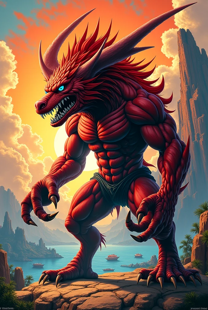 score_9, score_8_up, score_7_up, score_6_up, score_5_up, score_4_up, (solo), male dragon mid transformation, solo, masterpiece, best art, digitigrade, torn pants, torn shirt, detailed hands, detailed eyes, detailed torso, mountain, howling expression, transformation, night, closed eyes, muscular