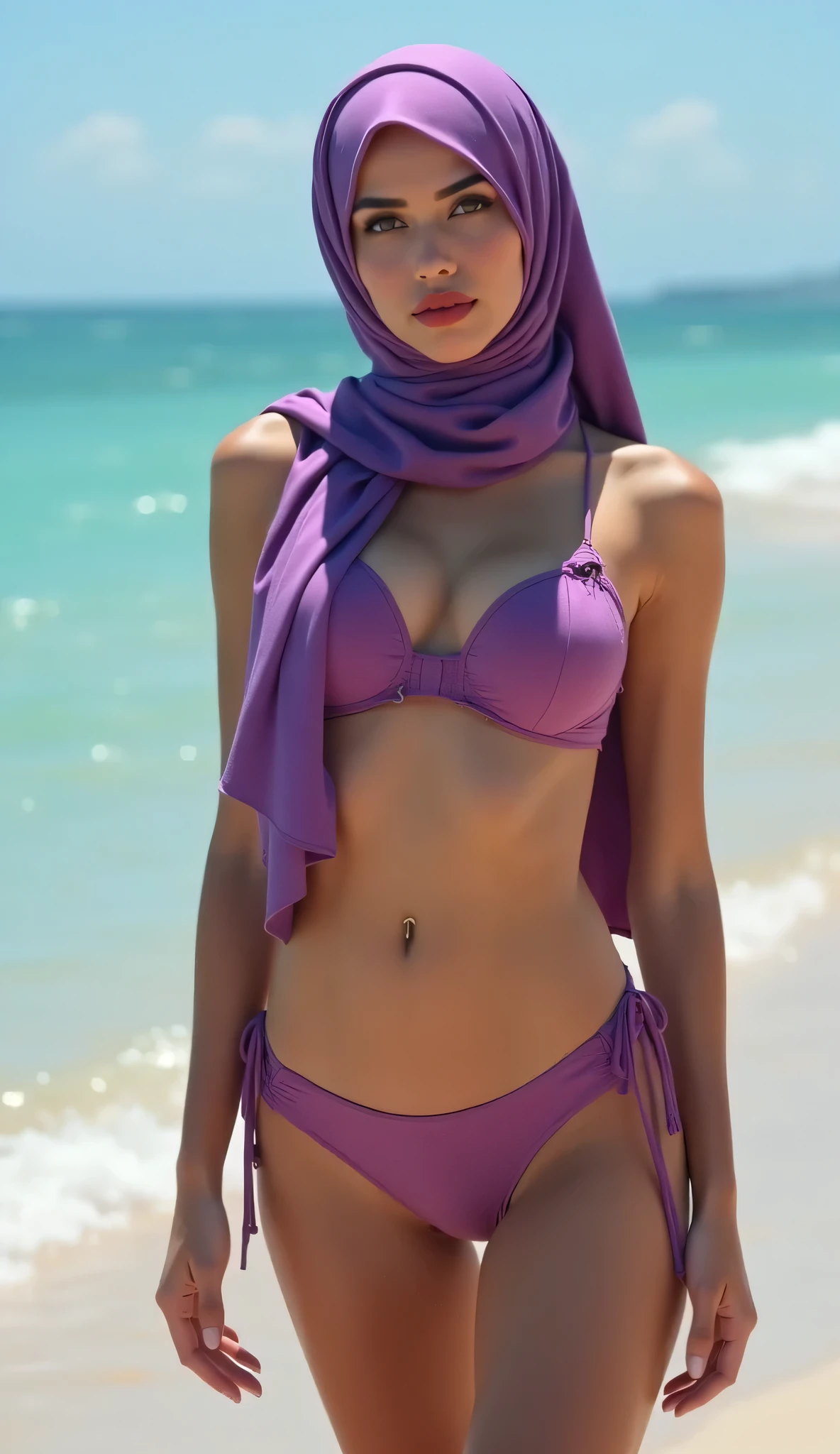 Hijab girl wearing swimsuit