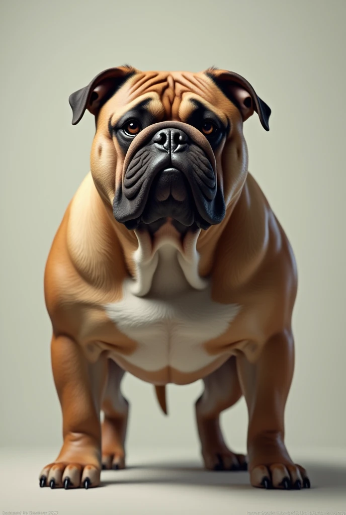 Realistic dog is holding his big in the camera and shoots white cream
