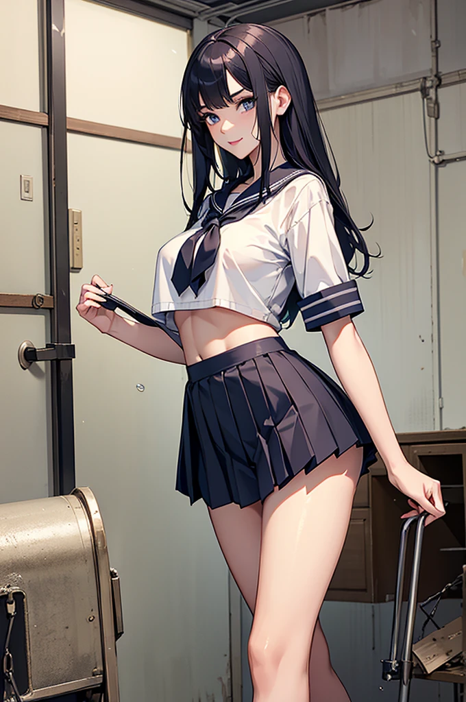 masutepiece,Best Quality,超A high resolution, 8K,Professional Lighting, Photon mapping, Teleportion, analogue, handdraw, Anime Face, NSFW, 4 girls, (seminude:1.2),Looking away, navy pleats skirt, White socks, ((Locker Room:1.5))、(flat chest:1.2)、bra very、NSFW、Close-up of the upper part of the body:1.8