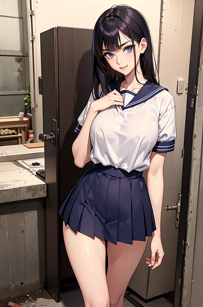 Japanese,girl,Sailor suit,cute,Black Hair,Clear