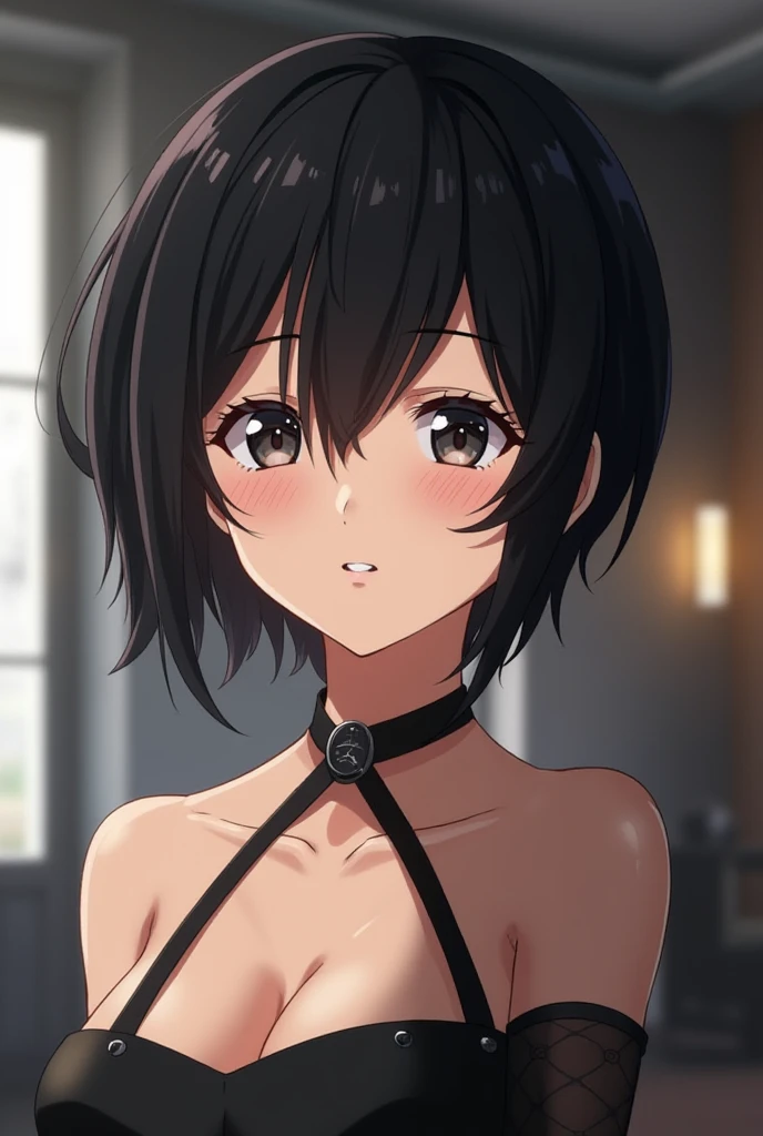 Highest quality、Realistic、、zoom、Primary school students、man、look up、cute、Light grey eyes、Black Hair、short hair、Tanned brown skin、Dark Skin、Upper body naked、Brief、Flat Chest、Bust Shot、thin、