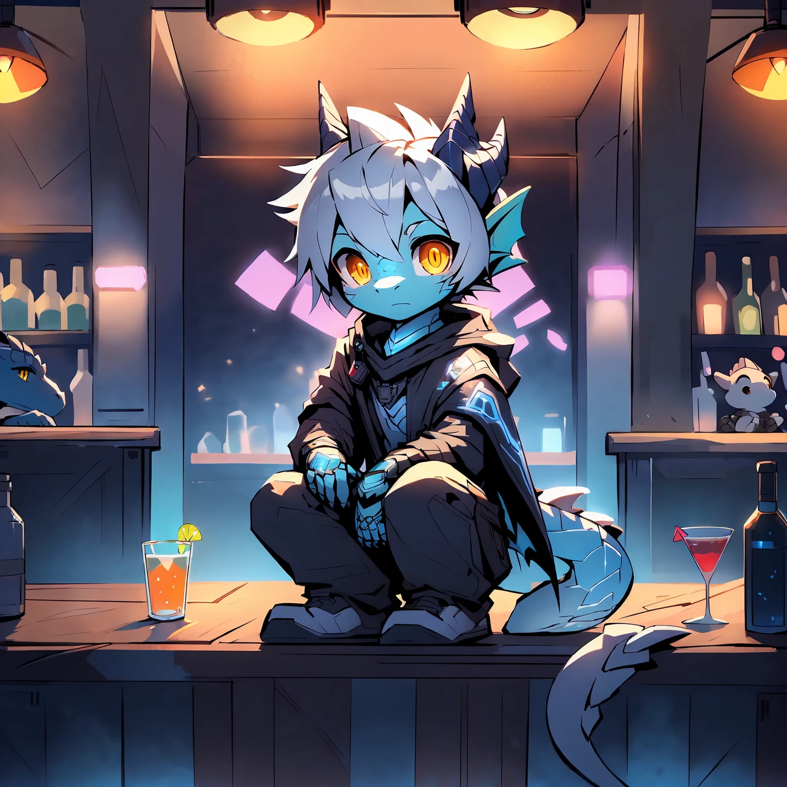 Black Fox, (White Body:1.3), (((masterpiece))), collar, (( Dragon Wings:1.45)), (headphones:1.4), short hair, black hair, blush, (headphones:1.55), ((Thigh High Socks, Femboy Clothing, Femboy Thigh Highs:1.2)), ((a blue eye left, a pink eyes right:1.55)), (((Femboy))), full body, ((womb tattoo, glowing tattoo:1.52)), ((guy look like women:1.52)), (fox tail:1.52), Full HD, 8K, (( short pant, Hoodie crop:1.52)), ((underwear:1.45)), ((full moon, blue moon:1.45)) public, (small breasts:1.35), (Trap:1.55), (shy:1.55), (underwear keyhole:1.57), fluffy sonar, winter land, Furry Cub, cub boys , Yaoi/Gay, ((blue eyes:1.55)), ((pink eyes:1.55)), (bra:1.25), Drink pearl milk tea while walking downtown, eyes have 2 colors, pink and blue.