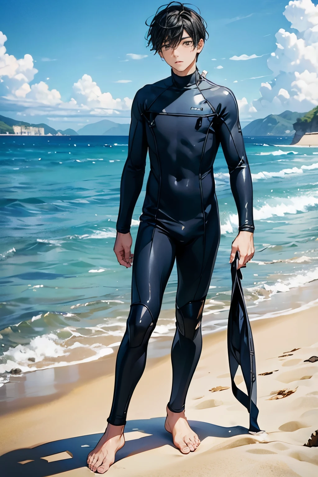 male people,Black combat uniform,surfing,Stand up surfing,Walk through the Wave Hole