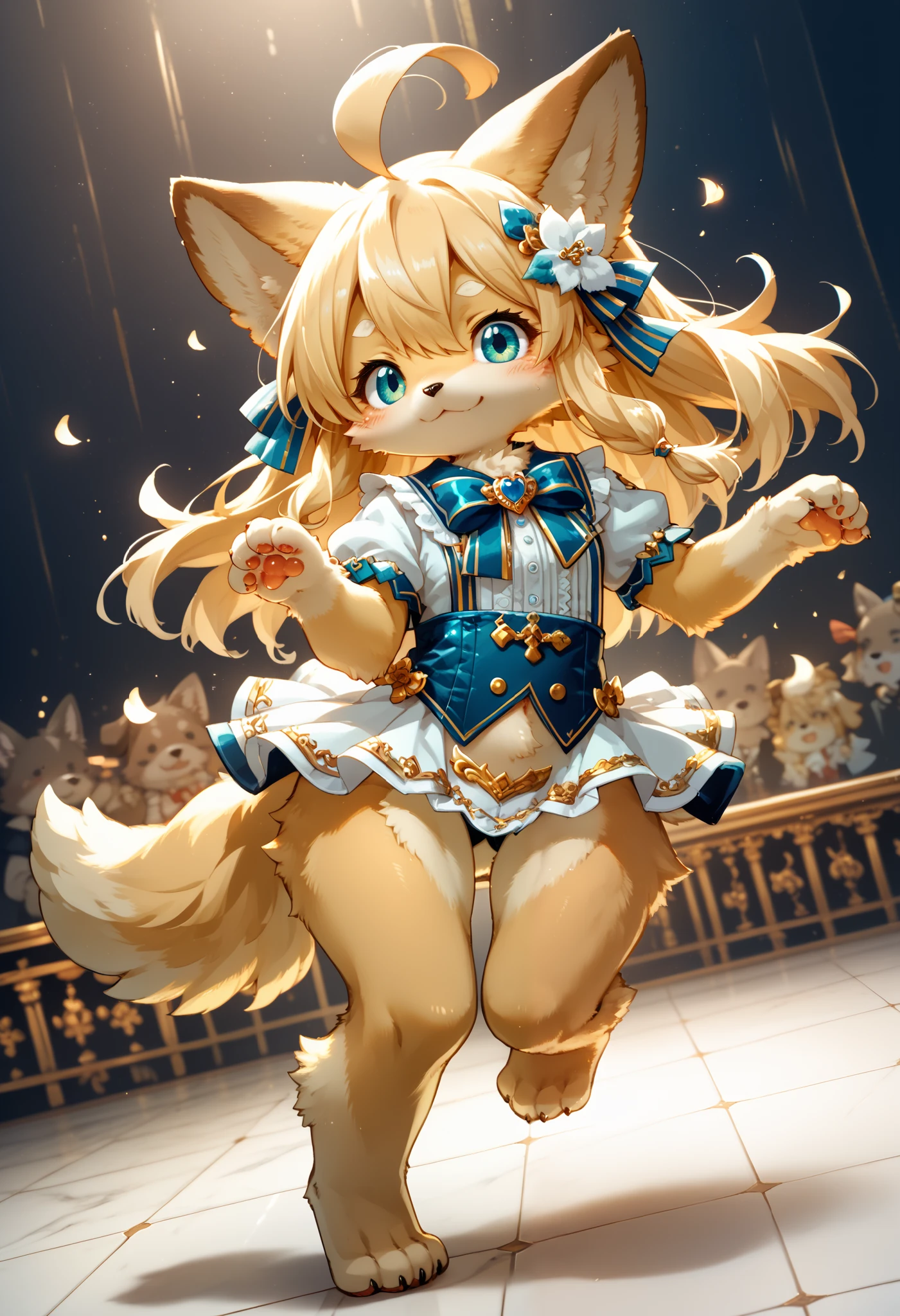 Anime style illustration of fox fishing with fishing rod in river, Cute and detailed digital art, Very very beautiful furry art, Detailed fanart, high-quality wallpaper, (((tmasterpiece))),(((Best quality at best)),(ultra - detailed),((Extremely Delicately Beautiful)),((Detailed and complex)),(Standing on the indoor skating rink) (1 ) dressed in (Elegant and detailed blue figure skating dress), standing at (skating rink), (skate) gently on ice, Black ( Coiled hair), (Beautiful and delicate dark eyes),(s the perfect face),(Focus on the face),(face expressionless).The skating pose is beautifully stretched., As if this is an ice dance, There&#39;s an ice rink in the back,(((Alone))),(The best shadow),(Volumetriclighting),edge lit,(电影灯光),(((illustratio))).[aquarelle],[Colorful],dynamic angle,(中景 the scene is),beautifully painted,The is very detailed.by Pino Deheni, Kanikai, Milk Tiger 1145, Dagasi, ys，