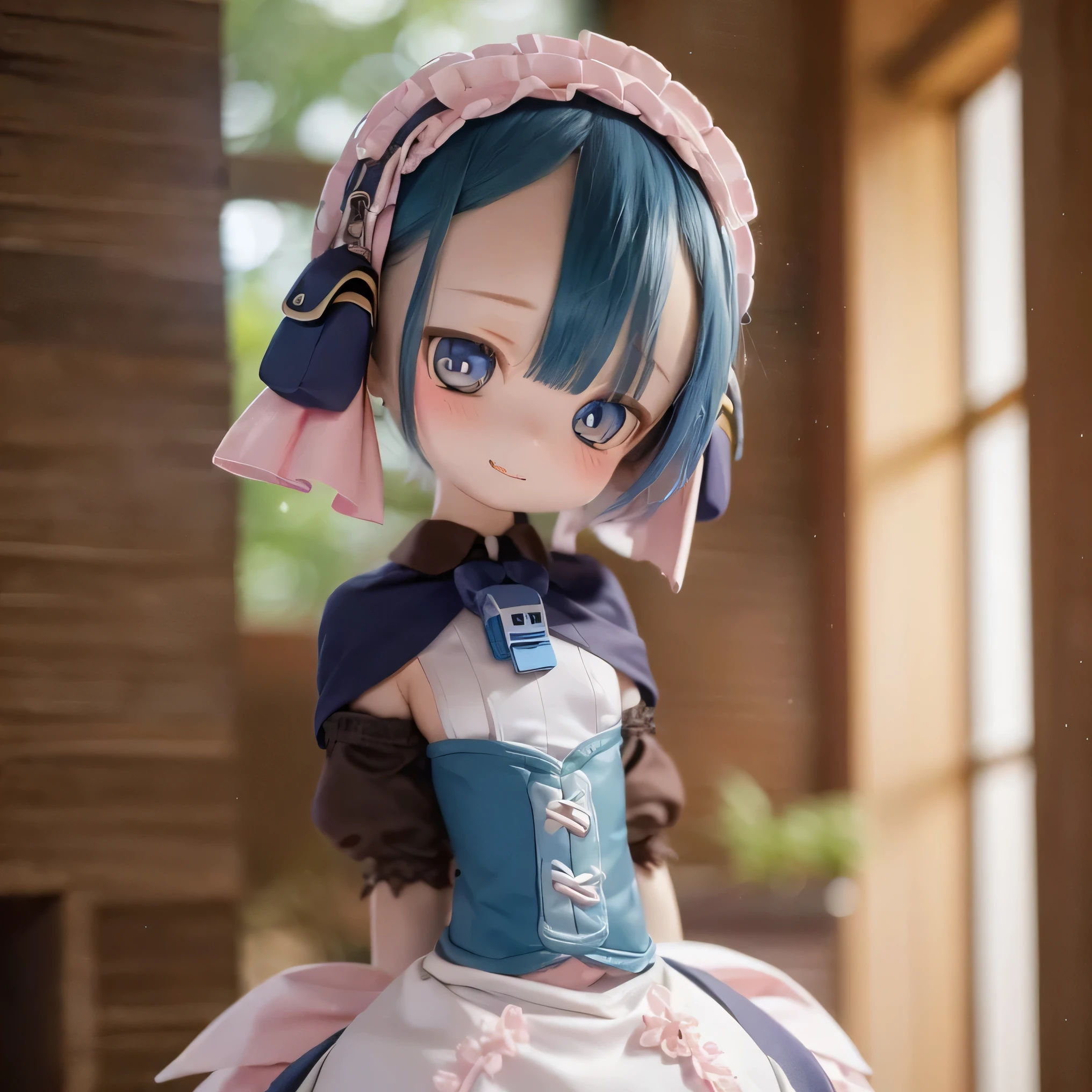 ( top quality , kampala , Masterpiece :1.2), Crimson's hair is very thin , realistic :1.37, Made in Abyss ,( top quality , , 4K, Crimson's hair is very thin , Masterpiece :1.2), realistic , , bright color, Concentration , studio lighting , Crimson's hair is very thin explanation, Professional , Anime, Shades of blue, natural light, ((( girl ))), Blue Curly Hair, ((( big breasted , topless))), innocent expression , elegant look , Long eyelashes 、 Looks like a face {x} , Expressive eyes , rosy cheeks , soft lighting , I wear a lot of Gothic ta clothes 、 Crimson's hair is very fine 、(((かわいい立ち pose ))) (((((whole body))))) 、((((( chibi))))) Laughter、 pose