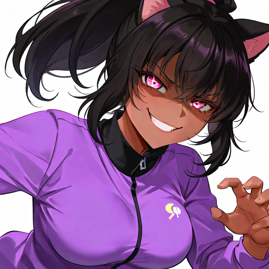 ((streetfigher)), looking the viewer, solo, girl, shy, red cheek, bashful, embarrassed, smiling, happy, perfect face, beautiful eye, upper body, muscular,