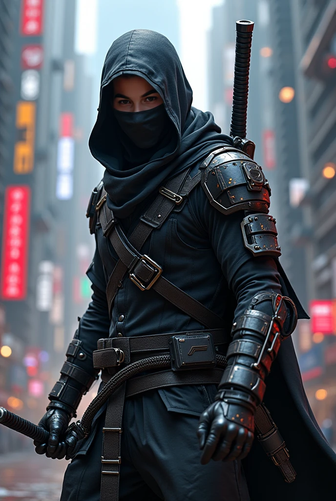 Swordsman with dark clothes and mask