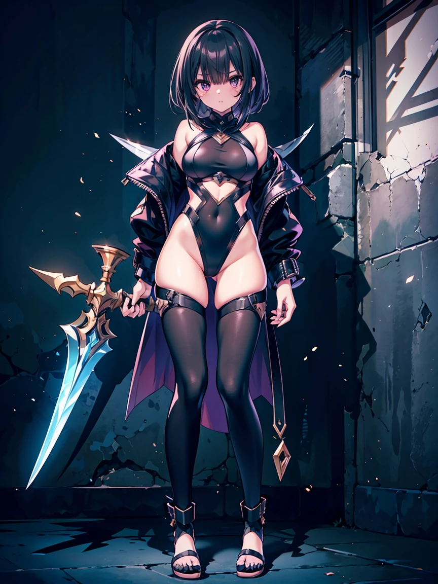 (best quality, 4k, 8k, highres, masterpiece:1.2), ultra-detailed, (((cat girl))), (((full body))), ((standing pose)), ((((sexy battle outfit)))), ((detailed clothes)), ((((carrying a big beautiful weapon)))), ((detailed weapon)), ((fully detailed)), illustration, vivid colors