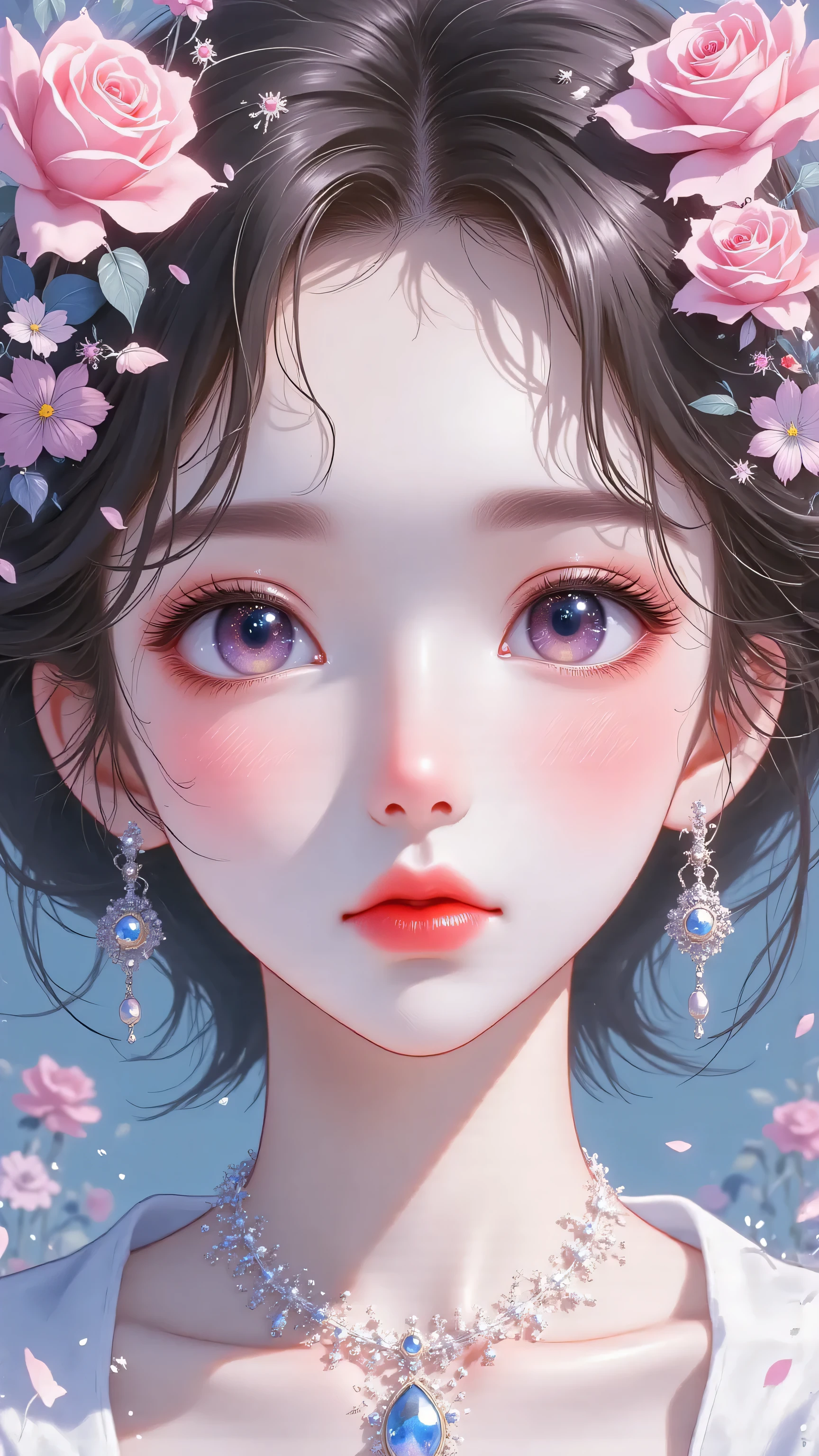 Expressionist artwork image of a single floating ceramic head, face, korean woman, colorful, color splash, neon colors, make it weird and gallery worthy