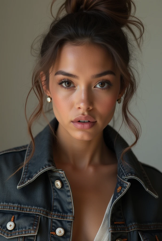 photo of extremely sexy (jsalba woman:1.09), a woman as a sexy student, closeup portrait upsweep updo, (Bear Brown tight long sleeve turtleneck top), at a cantina sitting bar (masterpiece:1.5) (photorealistic:1.1) (bokeh) (best quality) (detailed skin texture pores hairs:1.1) (intricate) (8k) (HDR) (wallpaper) (cinematic lighting) (sharp focus), (eyeliner)