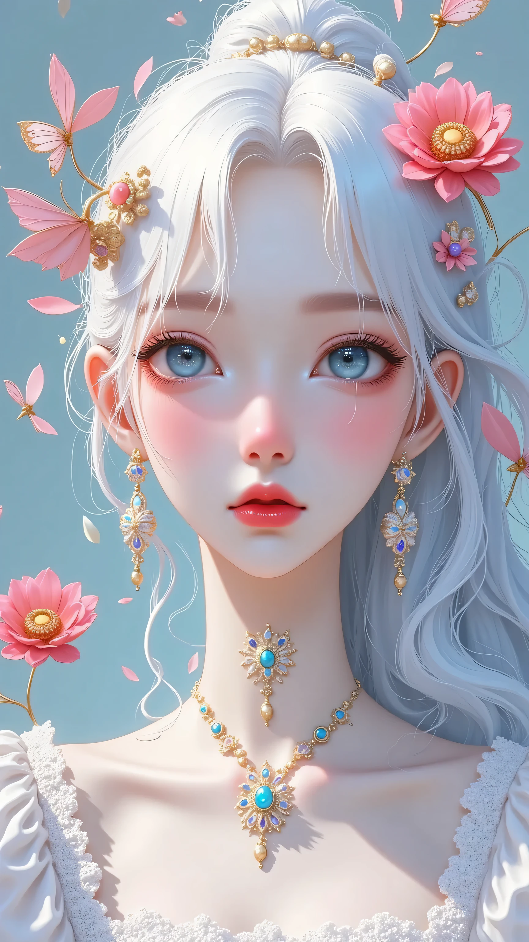 Expressionist artwork image of a single floating ceramic head, face, korean woman, colorful, color splash, neon colors, make it weird and gallery worthy