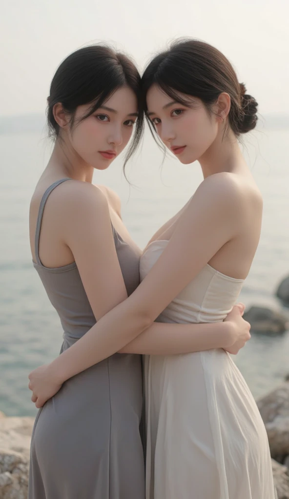Liu Yifei eating ice cream by the sea