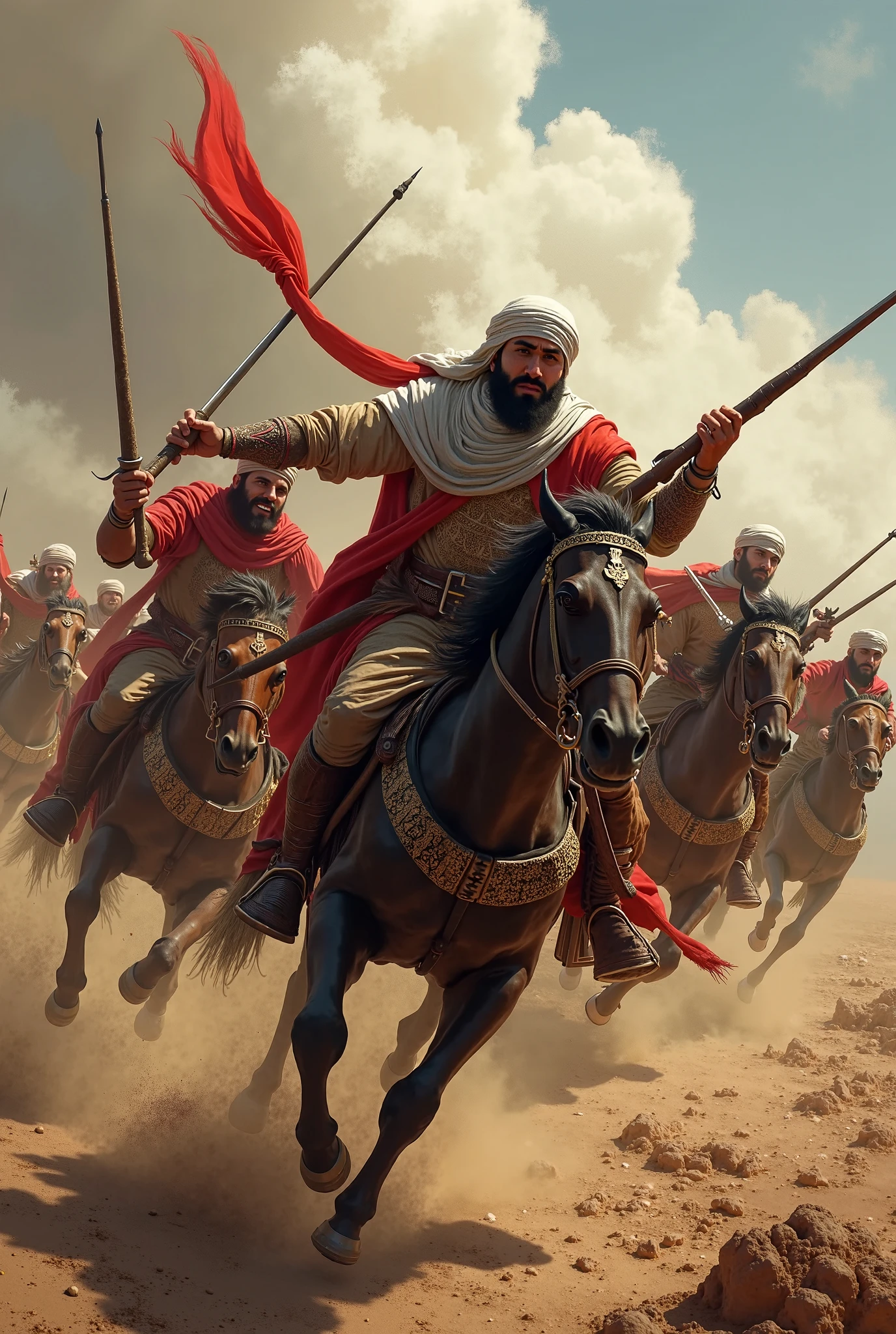 intense , Tribal pashtun warrior on horse , attacking , sword in hand --auto --s2
