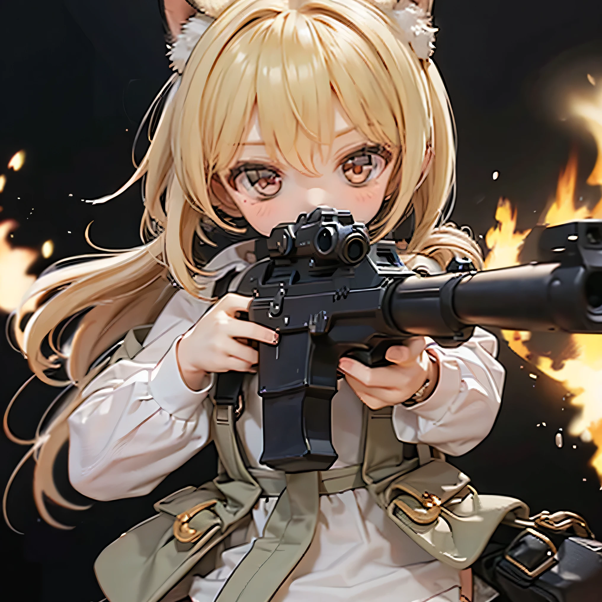  From the muzzle  、   (((muzzle flash)))Shoot a gun
Armin Girls Chibi Run、 Rambo  、