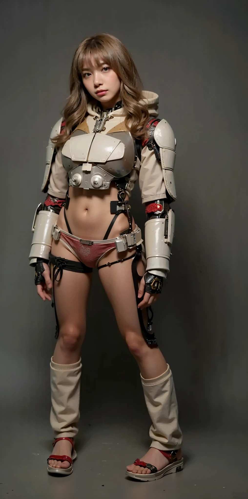 (Completely live action:1.37), (Amazingly realistic textures:1.37), (masterpiece, best quality:1.2), (8k uhd, 16k, 32k, ultra high res), amazingly realistic skin, amazingly realistic photo, superrealism, (photorealistic:1.37), (RAW photo), ultimately realistic, (ultimately realistic all details), (ultimately realistic all textures), super realistic lighting, super realistic shadow, (japanese girl:1.5), (realistic idol face), smiling, happy, super realistic face, ultimately realistic skin, ultimately realistic eyes, (mascara:1.35)ultimately realistic background, ultimately realistic detail up, (kkw-ph1:1.25), (Canon EOS R6, 85mm, 1/200s, f/5.6, ISO 1600), (tattoo), (mechanical armor:1.37), (blue eyes:1.2), (silver hair:1.3),