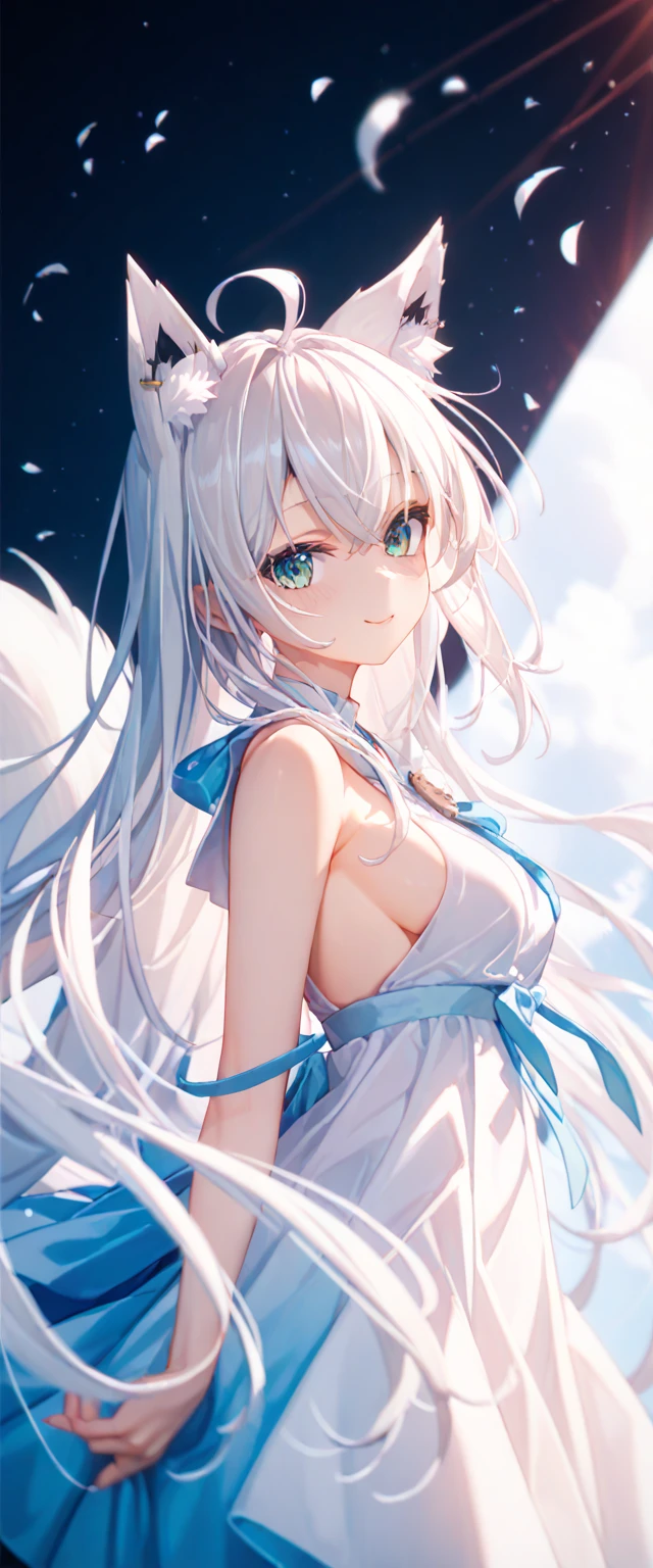 (ultra-intricate pupil in eyes, shiny eyes), long eyelashes, double eyelids, parted lips, kawaii, cute, ( flat chest), slender, (ultra delicate and beautiful skin), insanely detailed clothes, perfect anatomy, dynamic angle, BREAK (masterpiece, best quality), (ultra-detailed 8K), (perfect design), absurdres, highres, ((blush)), (super fine illustration), ((light blue long hair))), , long hair ((blush)), masterpiece, best quality, (amazing, beautiful detailed eyes, blunt bangs), high resolution, cute face, masterpiece, best quality, extremely detailed, anime, beautiful girl, bright hair, wind, solo, depth of field, masterpiece, best quality, extremely detailed, (PHOTO BACKGROUND: 1.3), SMALL BREASTS,depth of field, bokeh,
Movie Still, Cloud Girl, Floating in the Sky, (Close-Up: 1.1), bright, happy, fun, soft lighting