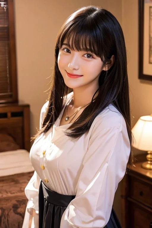 raw photo, 1girl, cute face, beautiful face, medium breast, collared blouse, White blouse, light smile, detailed skin, simple background, Above the knee, sit on a chair, Seductive pose, photorealistic, masterpiece, best quality, anatomically correct